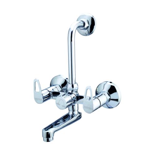  Wall Mixer with Provision for Overhead Shower with L-Bend Pipe Chrome